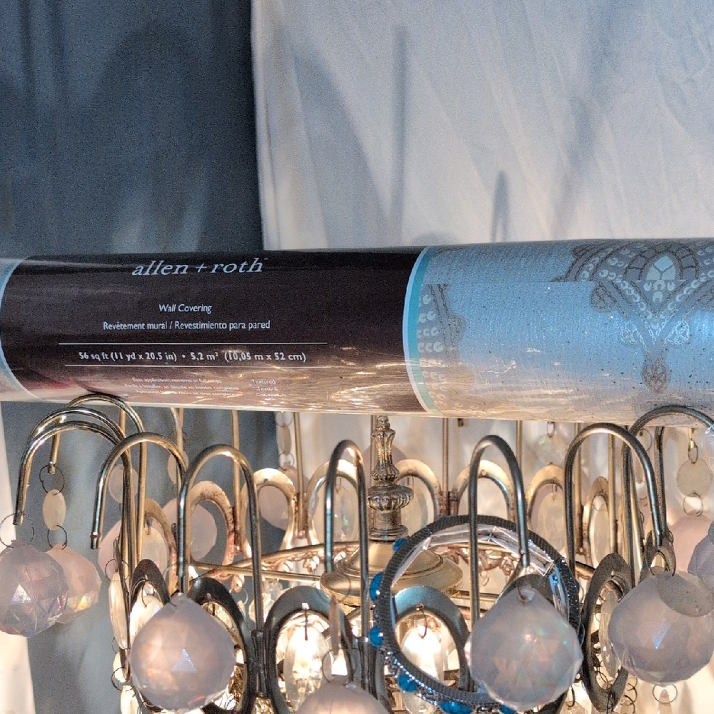 Allen + Roth Wall Covering - Elegant Gray and Blue Design